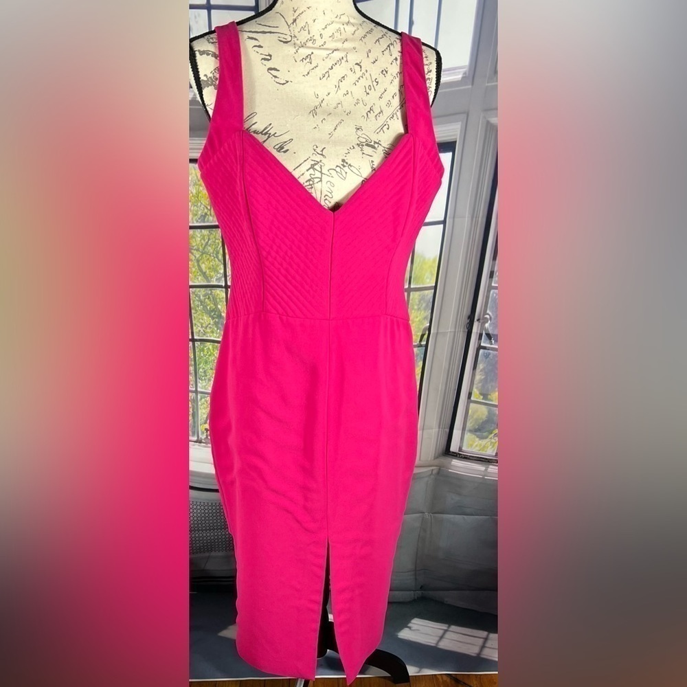 Nicholas Quilted MIDI Dress Pink Sz 10